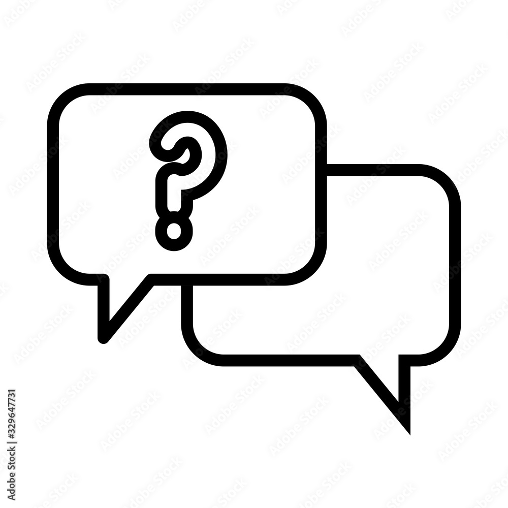 Fototapeta premium speech bubbles with question symbol line style icon
