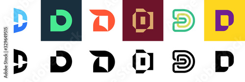 Set of letter D logo. Icon design. Template elements - Collection of vector sign