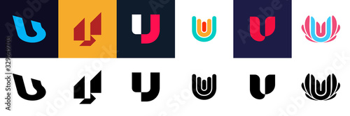 Set of letter U logo. Icon design. Template elements - Collection of vector sign photo