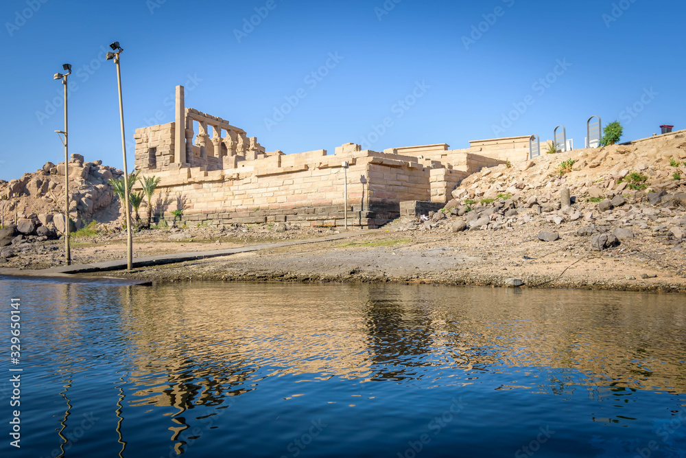 Old Egyptian temple on an island behind the High Dam, Philae, Aswan, Egypt