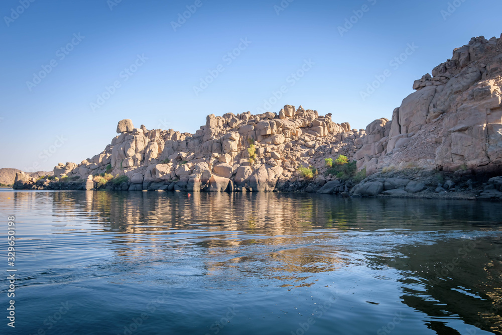 A rocky island in the middle of the Nile, Aswan