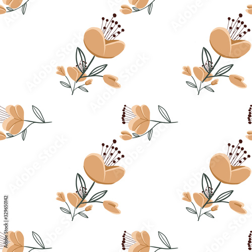 Fashionable cute pattern in nativel flowers. Floral seamless background for textiles  fabrics  covers  wallpapers  print  gift wrapping or any purpose.