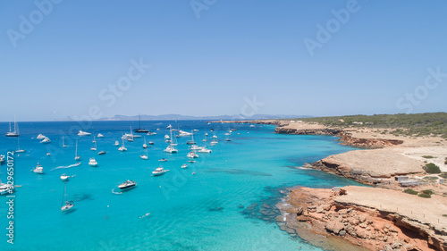 incredible turquoise sea with boats