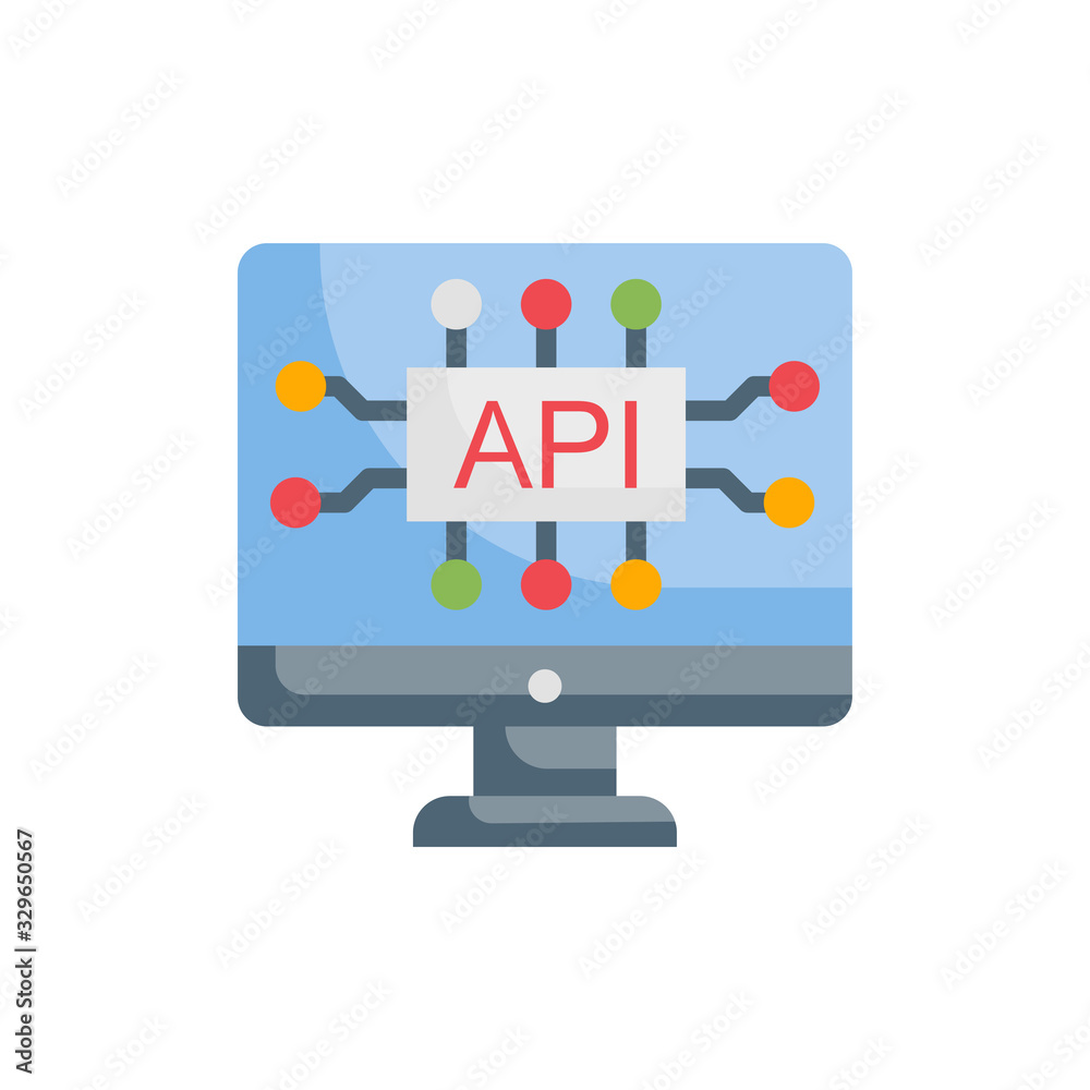 API Interface Vector illustration Flat Design and Development style icon API Interface Vector illustration Flat Design and Development style icon