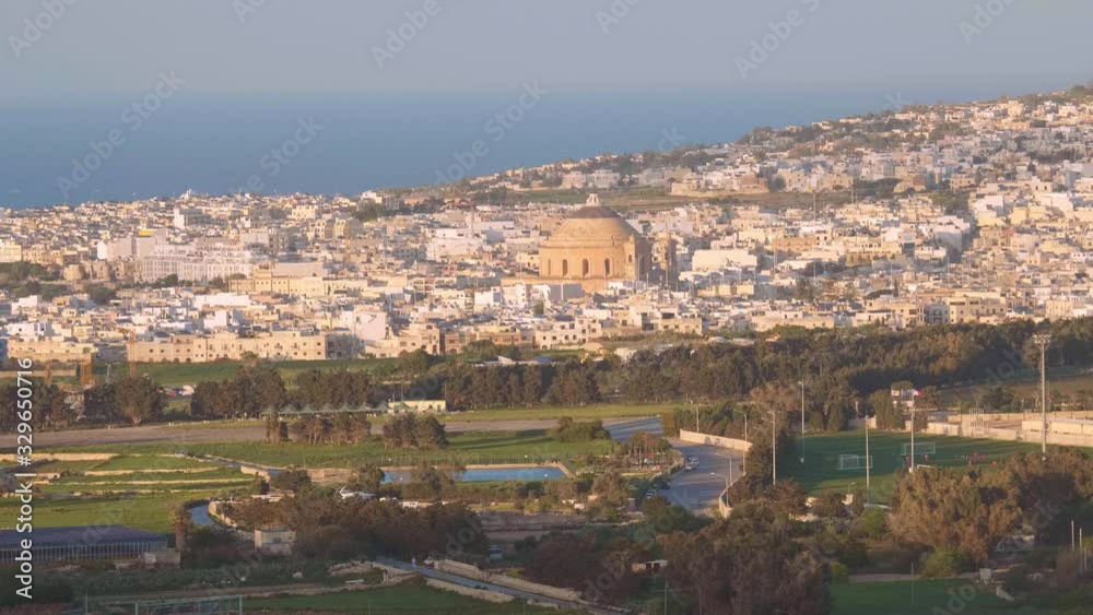 Amazing view over Mosta and Valletta from Mdina - travel photography Amazing view over Mosta and Valletta from Mdina - travel photography
