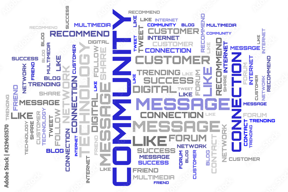 Social media community word cloud design Social media community word cloud design