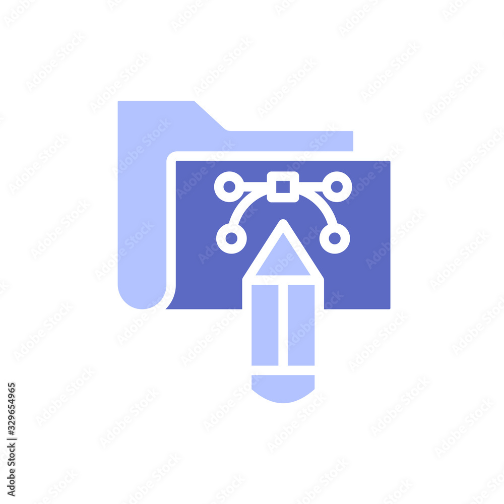 Design Folder icon Vector illustration Glyph Design and Development style icon Design Folder icon Vector illustration Glyph Design and Development style icon