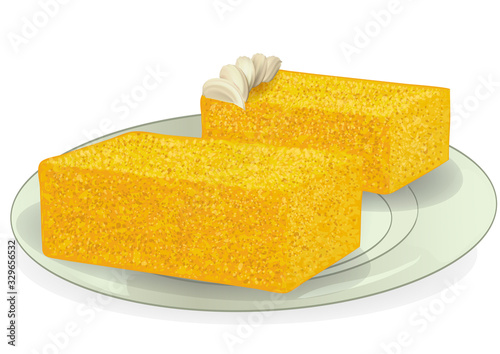 sponge cake on plate