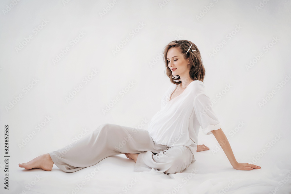 Fototapeta premium Beauty Pregnant Woman . Pregnant Belly. Beautiful Pregnant Woman Expecting Baby. Maternity concept
