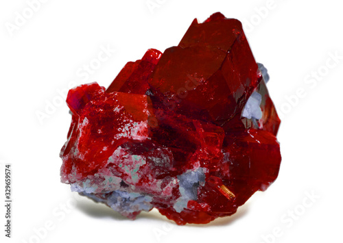 rough red ruby and diamonds gemstones crystals photo