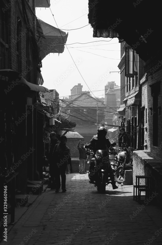 Narrow streets of Kathmandu, Nepal