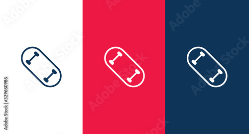 Skateboard outline icon for web and mobile