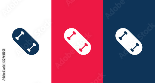 Skateboard outline icon for web and mobile