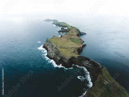 Aerial Drone Photo of Madeira in the Middle of the Ocean (ID: 329661951)