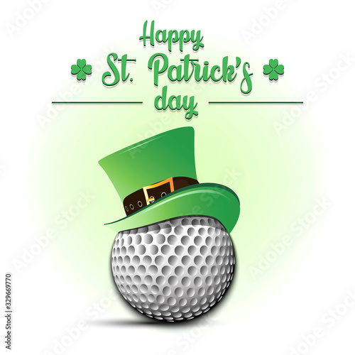 Happy St. Patrick's day and golf ball