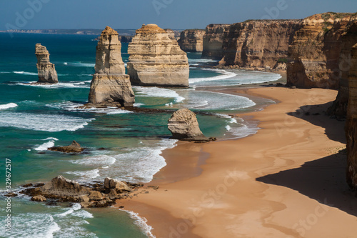 Horizontal scenic view of The Twelve Apostles in the morning