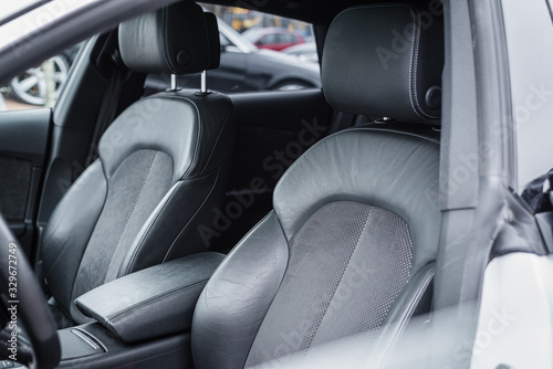 a half leather seat of a modern car © Dubrafoto