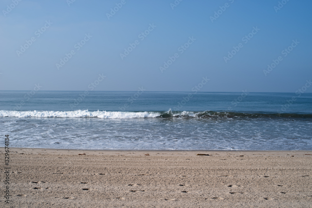 Santa Monica beach and waves