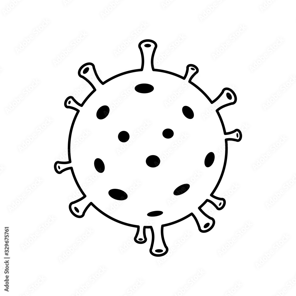 Virus bacteria cell vector icon illustration isolated on white. Virus bacteria cell vector icon illustration isolated on white.
