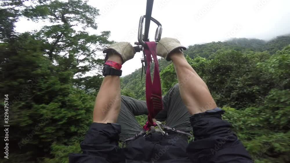 Zip Line Through Jungle POV Experience with Sound
