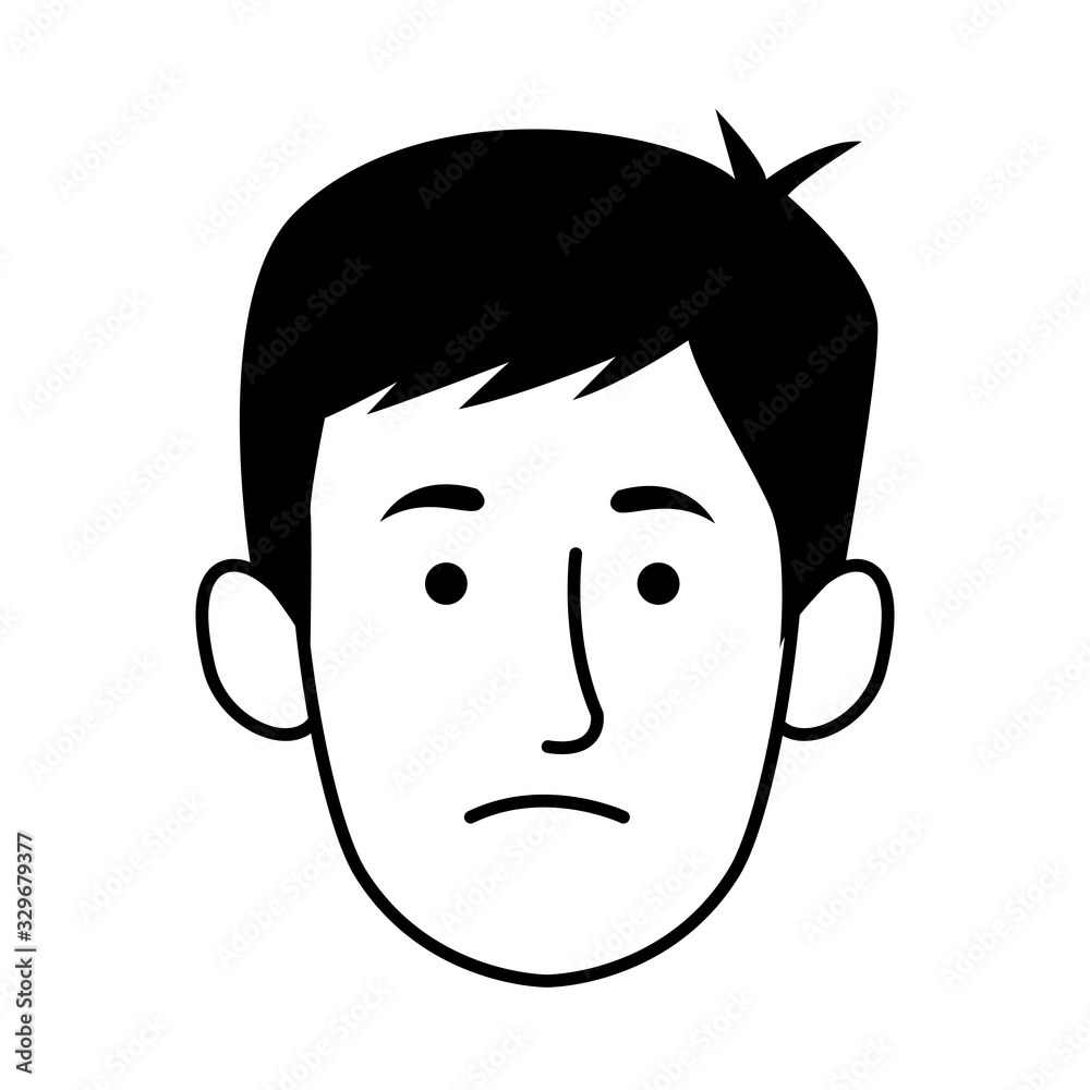 young man head character icon young man head character icon