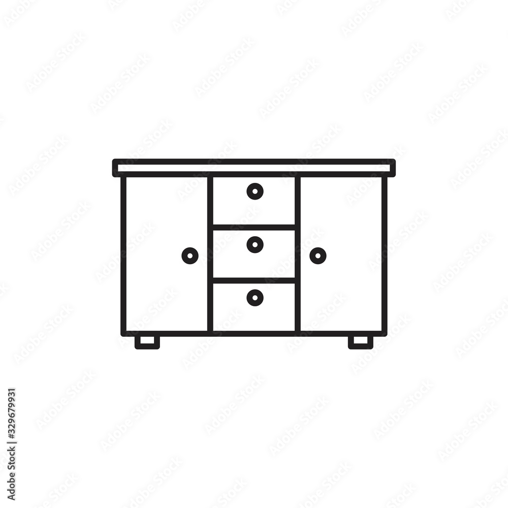 Sideboard icon template black color editable. Sideboard icon symbol Flat vector illustration for graphic and web design. Sideboard icon template black color editable. Sideboard icon symbol Flat vector illustration for graphic and web design.