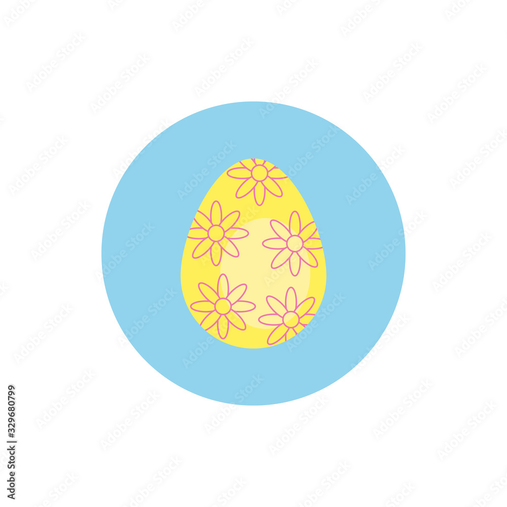 easter egg painted with flowers block style easter egg painted with flowers block style