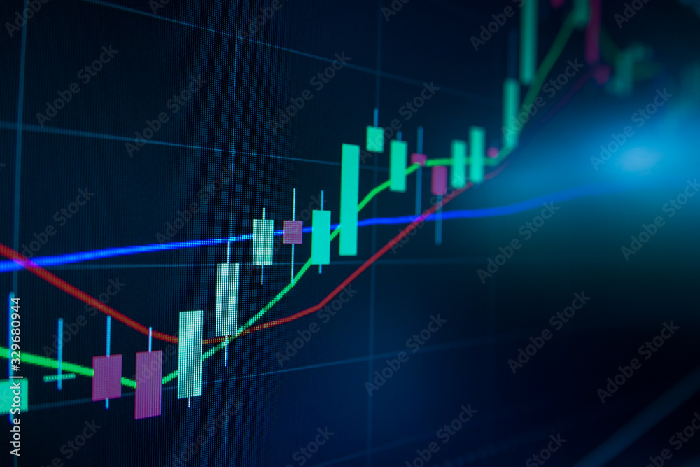 Blue Stock Exchange Market trading graph on screen monitor for economic and financial investment. Business analysis chart display. Stock invest infomation. Blue Stock Exchange Market trading graph on screen monitor for economic and financial investment. Business analysis chart display. Stock invest infomation.