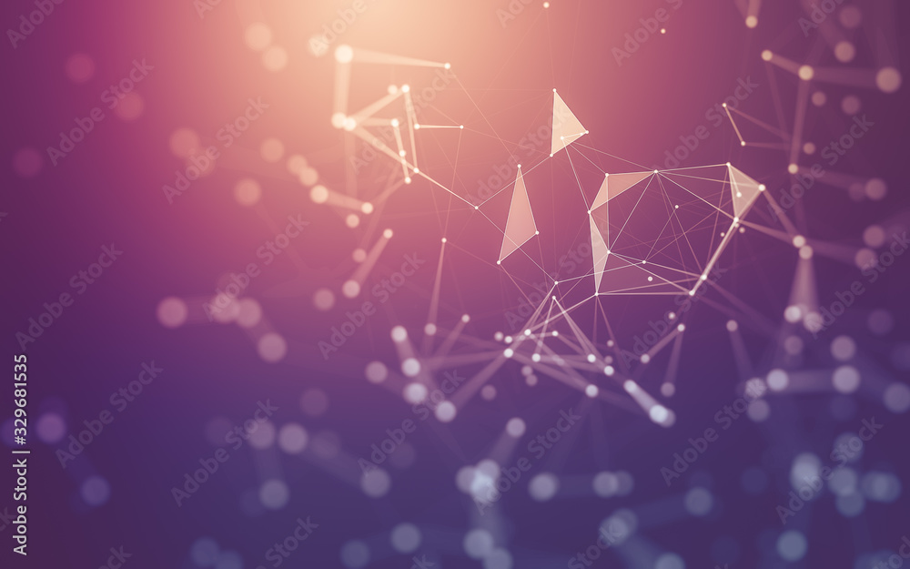 Abstract background. Molecules technology with polygonal shapes, connecting dots and lines. Connection structure. Big data visualization. Abstract background. Molecules technology with polygonal shapes, connecting dots and lines. Connection structure. Big data visualization.