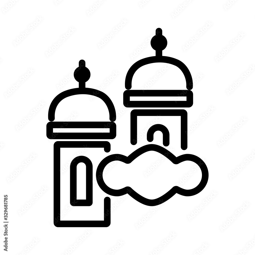 ramadam kareem temple line style icon ramadam kareem temple line style icon