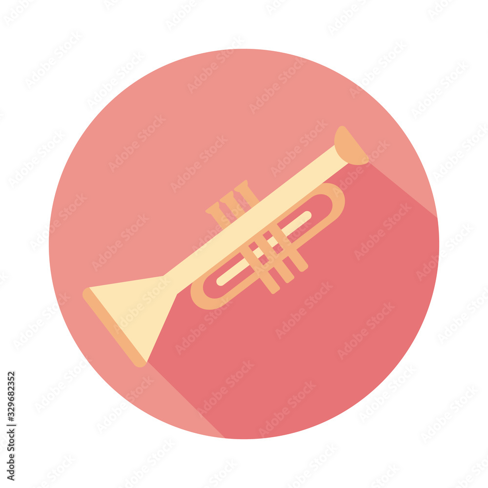 trumpet musical instrument block style icon trumpet musical instrument block style icon