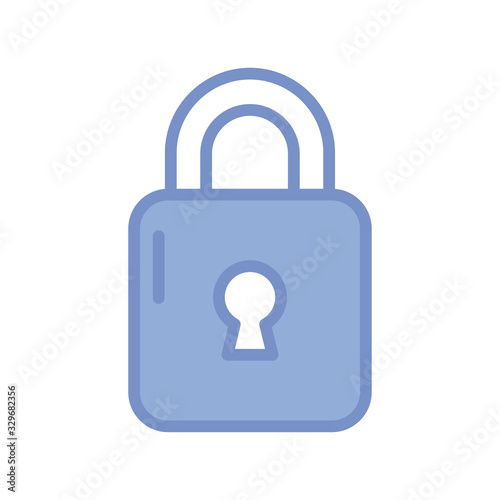 security padlock icon, blue outline style