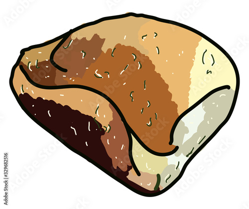 Biscuit, illustration, vector on white background.