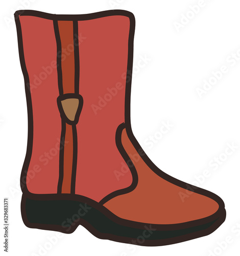 Boots flat, illustration, vector on white background.