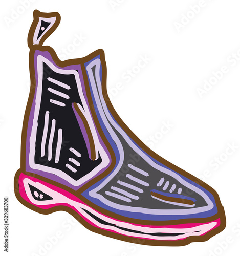 Swagger boots, illustration, vector on white background.