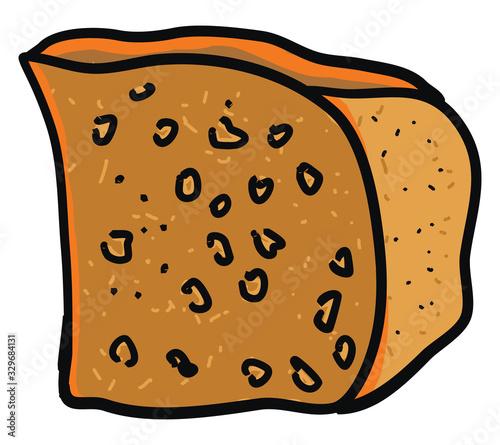 Cornbread bread flat, illustration, vector on white background.