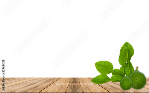 fresh bergamot fruit with leaf isolated on white background