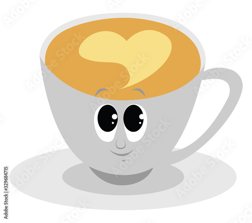 Espresso cup, illustration, vector on white background.