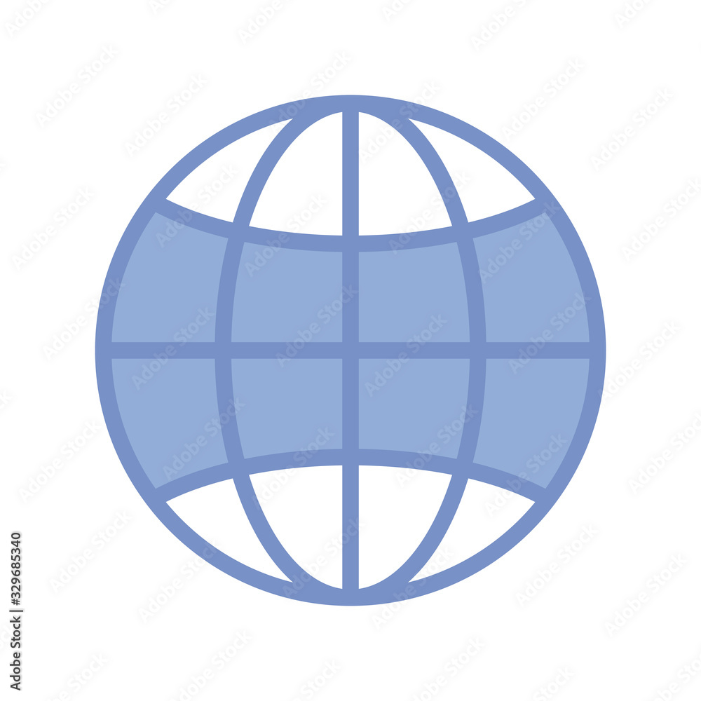 global sphere icon, blue outline style global sphere icon, blue outline style