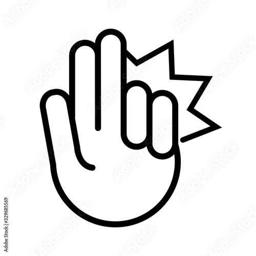 hand signal line style icon