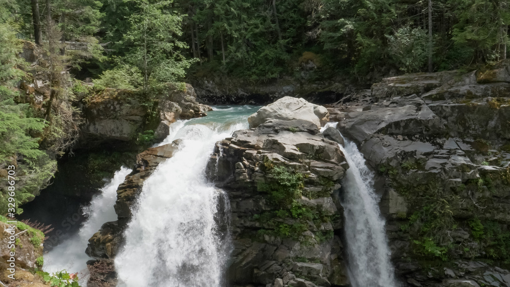 view of the top of nooksack falls in the pacific northwest view of the top of nooksack falls in the pacific northwest