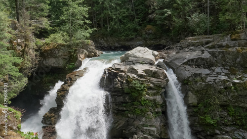 view of the top of nooksack falls in the pacific northwest