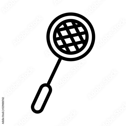 sport badminton racket line icon