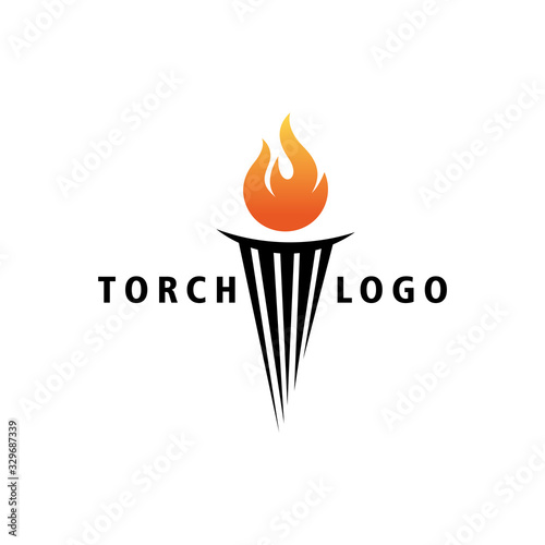 torch logo icon vector isolated