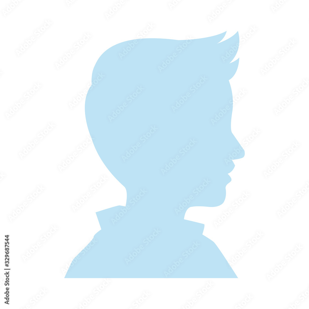 happy little boy profile avatar character
