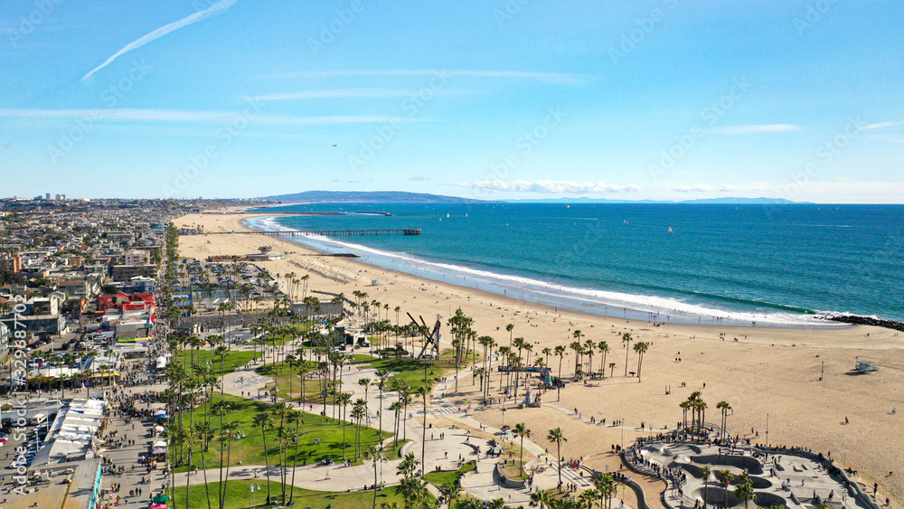 Aerial Photography of Venice Beach, Los Angeles, California