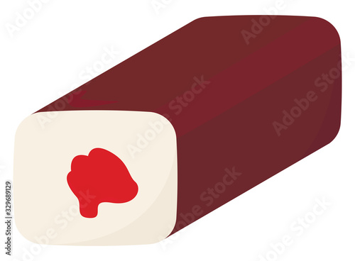 Curd snack, illustration, vector on white background.