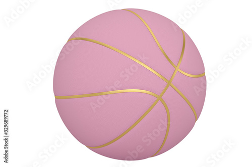 High quality render of 3D basketball. basketball isolated on white background. 3D illustration.