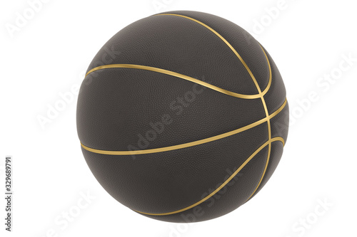 High quality render of 3D basketball.  basketball isolated on white background. 3D illustration. © Holmessu