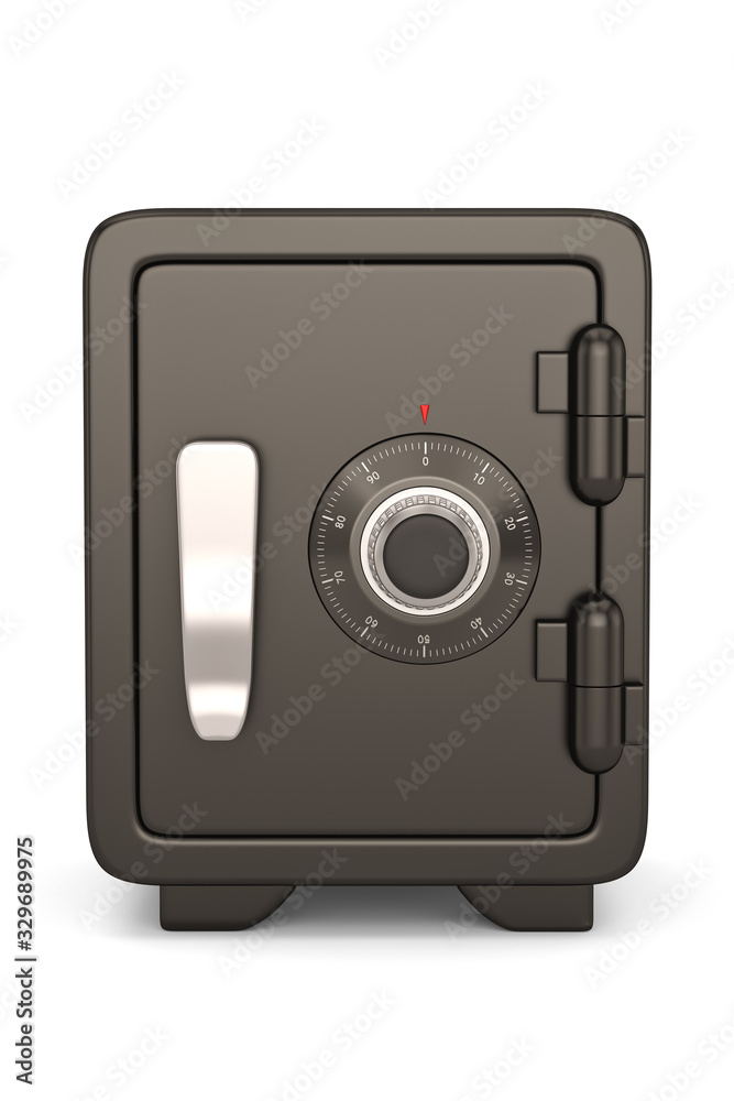 Black safe box isolated on white background. 3D illustration. Black safe box isolated on white background. 3D illustration.